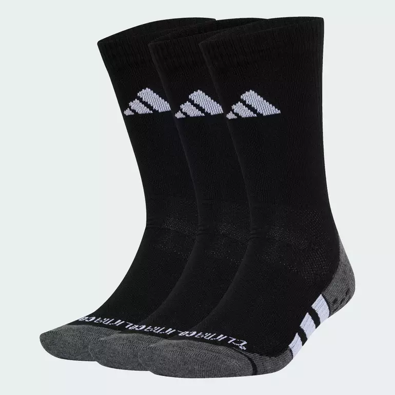Training Performance Grip CLIMACOOL Cushioned Crew Socks 3 Pairs Unisex Black JC6448