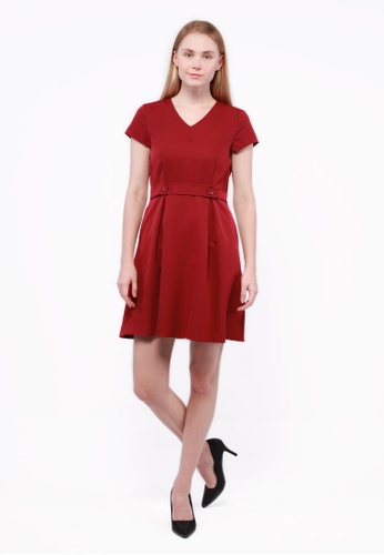 Nicole Exclusives red Nicole Exclusives- Pleat Detail Dress 5BFB1AAB69E212GS_1