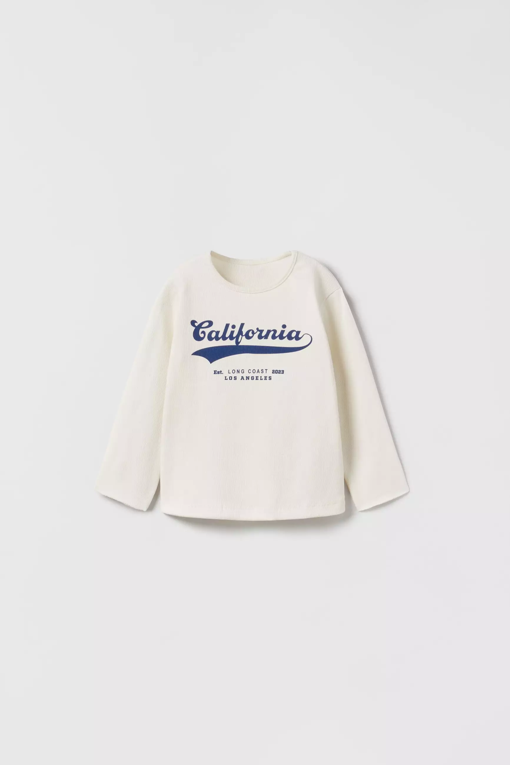 ZARA Ribbed T-Shirt With Slogan 2025 | Buy ZARA Online