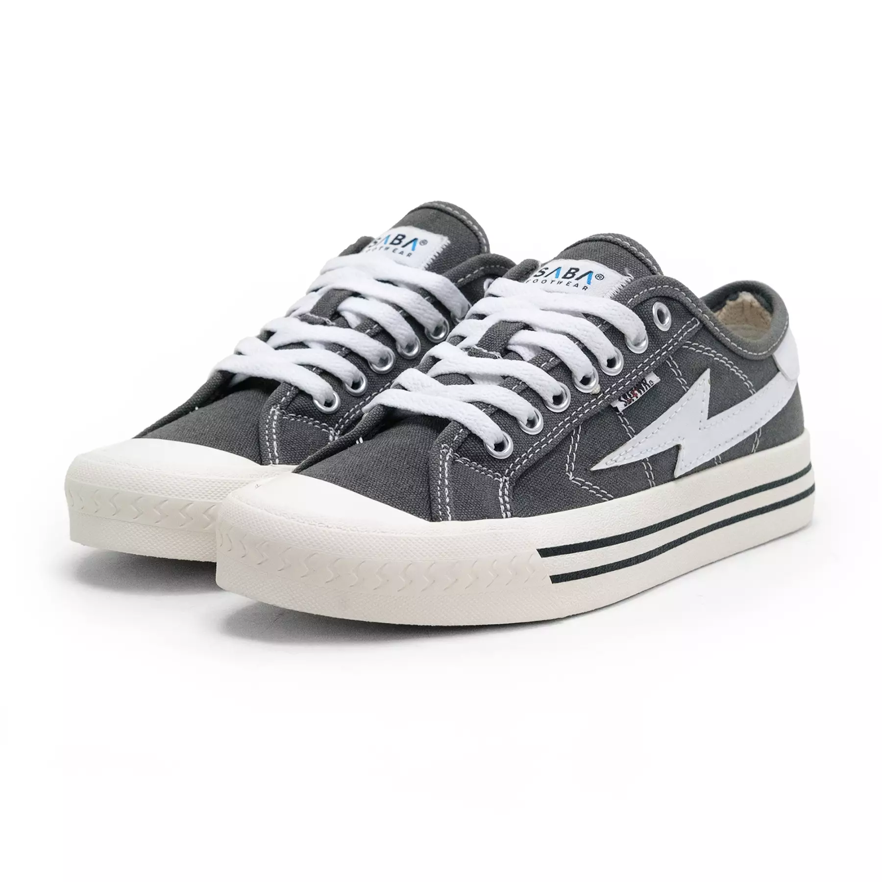 SABA Titan Low Grey Off White - Sepatu Sneakers Casual Pria Wanita