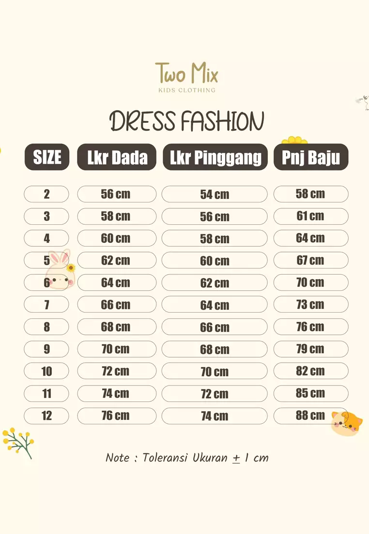 TWO MIX - Baju Dress Anak Perempuan Cantik 1-12 Tahun 4299