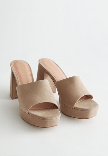 & Other Stories Women Shoes High Heels Platforms Platform Sandals Suede Platform Mule Sandals 