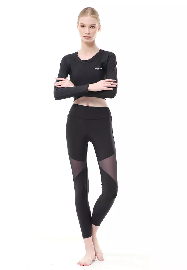 Felisa Baju Senam Aerobik Atasan Wanita Long Sleeve Premium Quality - Hitam