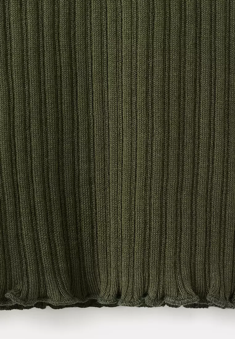 Ribbed Knit T-Shirt