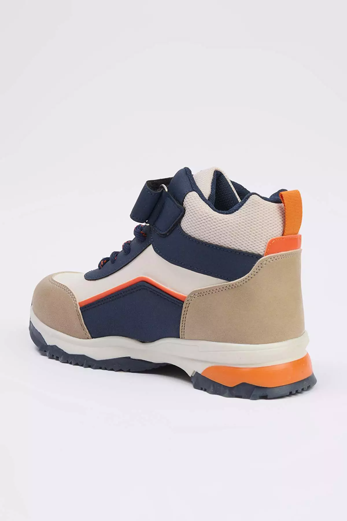 Navy Blue Color Block Velcro Detailed Big Boy Kids Trekking Boots Takaw26Bo00004