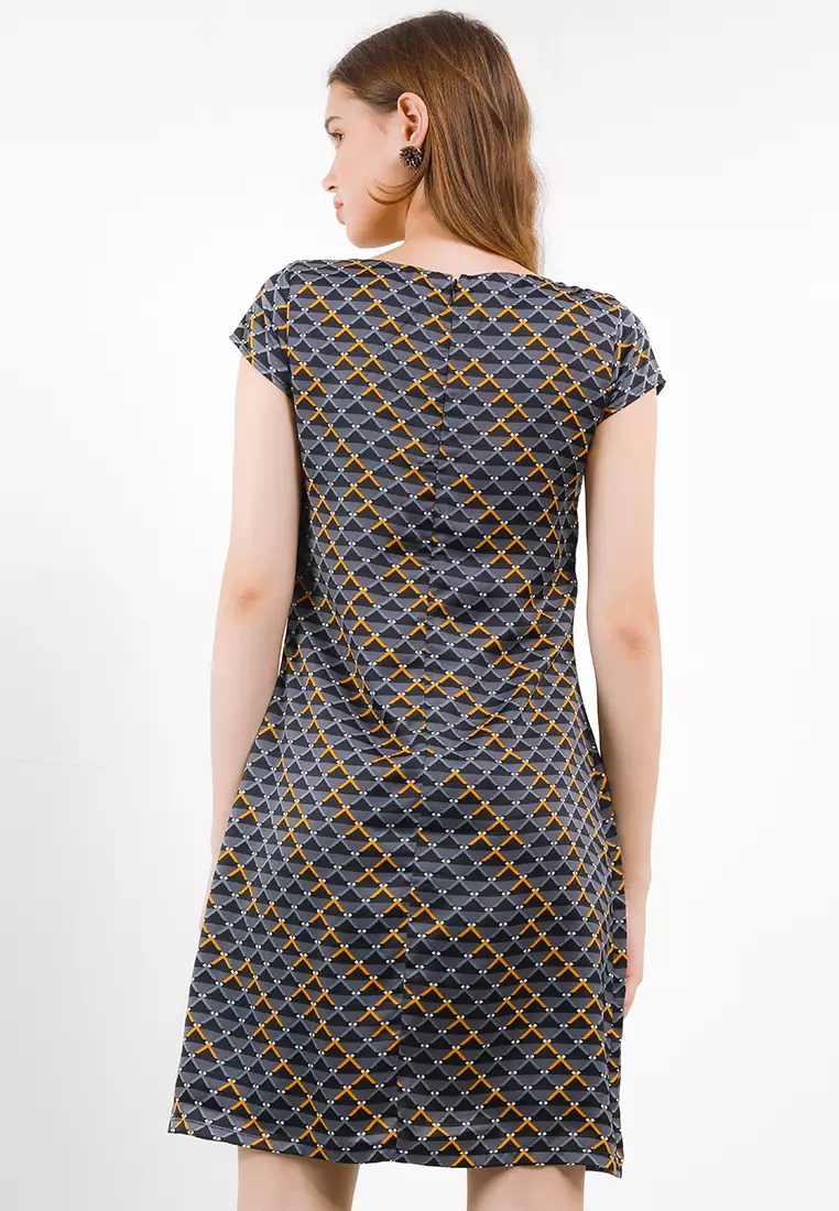 Albia Dress In Grey Print