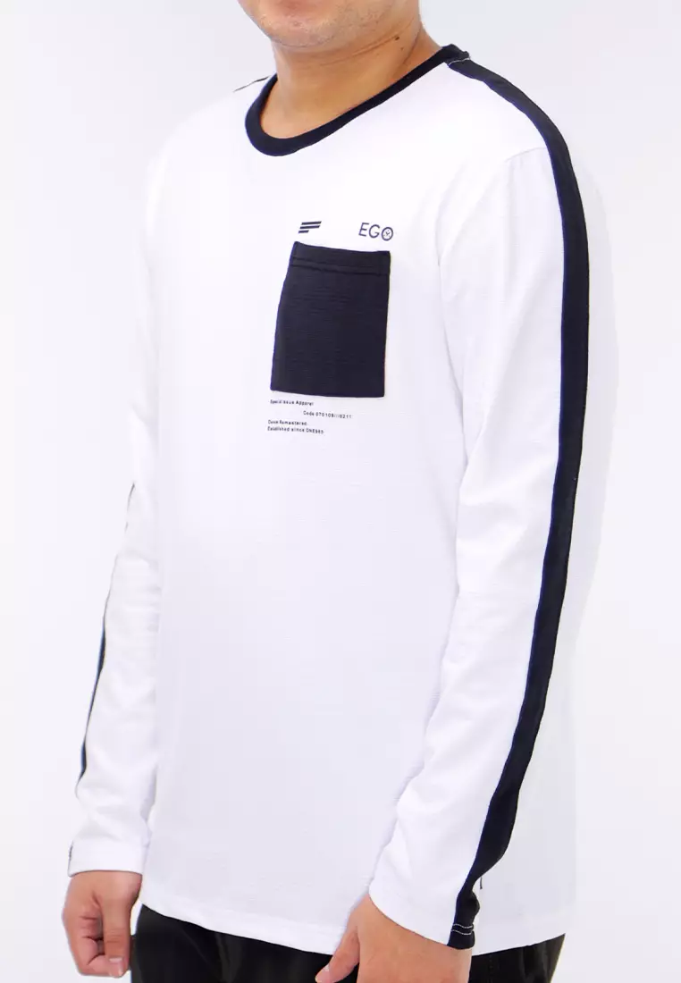 Round Neck Streaky Long Sleeve