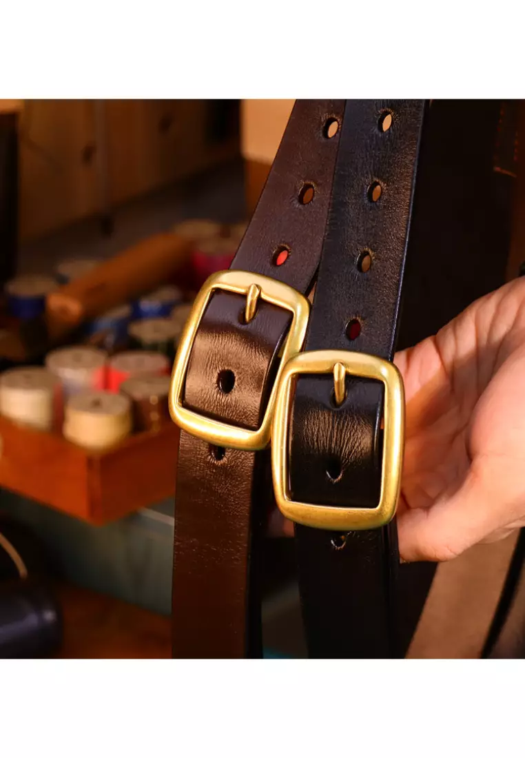 OPCHIC 3.6cm Pure Brass Buckle Vintage Genuine Leather Men's Belt 2024 ...