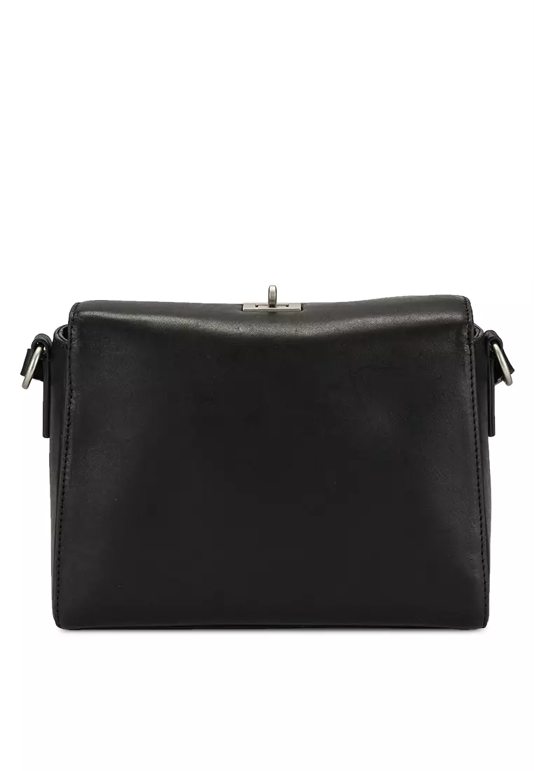 Buy agnès b. Embossed Logo Leather Shoulder Bag 2024 Online | ZALORA ...
