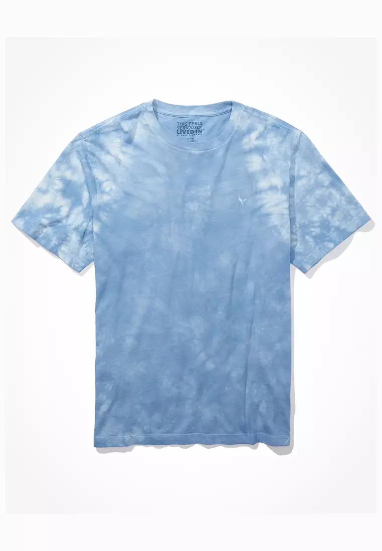 American eagle Tie-Dye Graphic Short Sleeve T-Shirt Blue