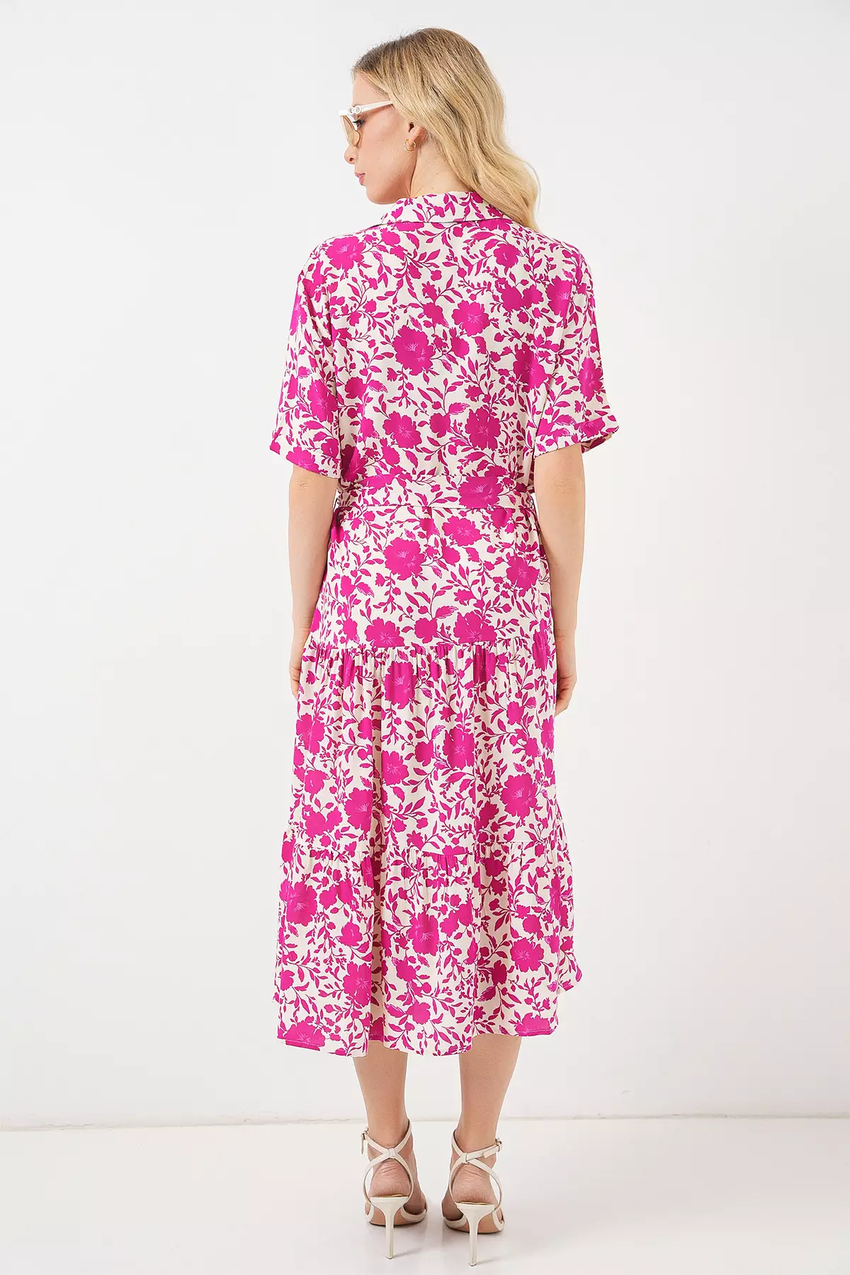 Short Sleeve Patterned Dress