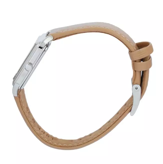 Jam Tangan Wanita Seiko SWR089 SWR089P1 Strap Leather Brown Buckle Classic Madam Beige Dial Brown Color