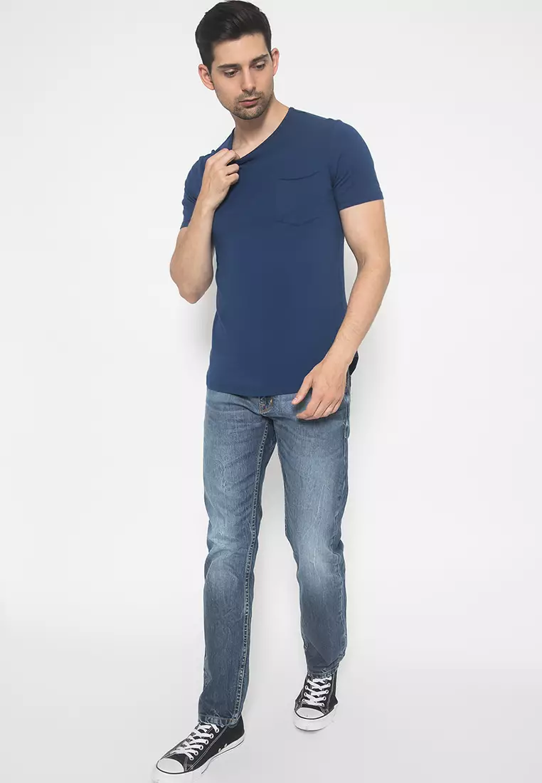 Johnwin - The One Tshirt - Longline Spandex - Roundneck Kantong - FTS.622.M001