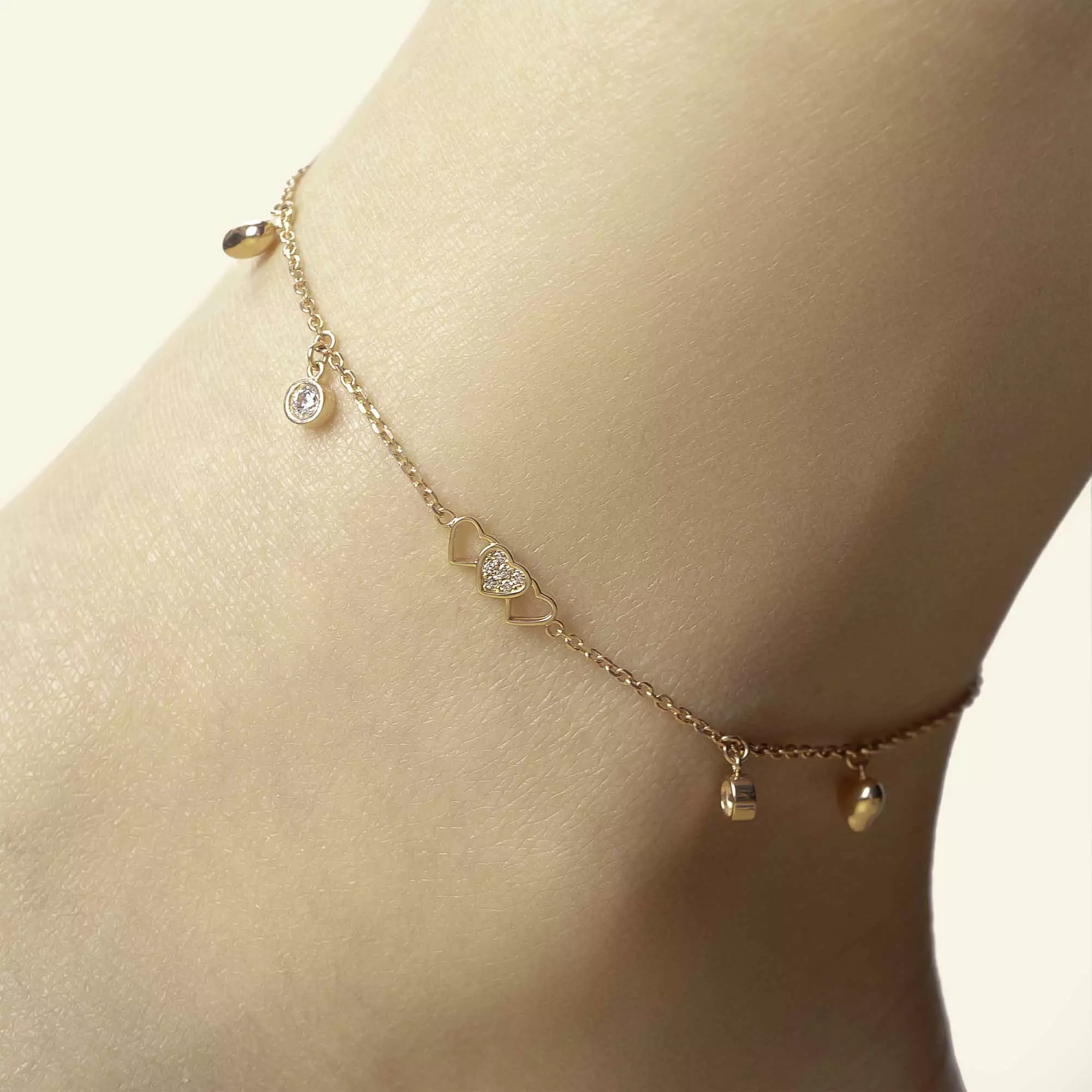 Gelang Kaki Serut Emas 7k - Amartya Gold Anklet - Adorn Collection 01 - Juene Jewelry