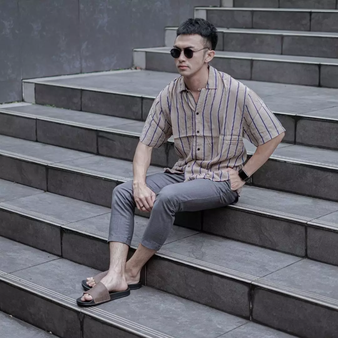 Sandal Pria Cogen Line Series - Brown