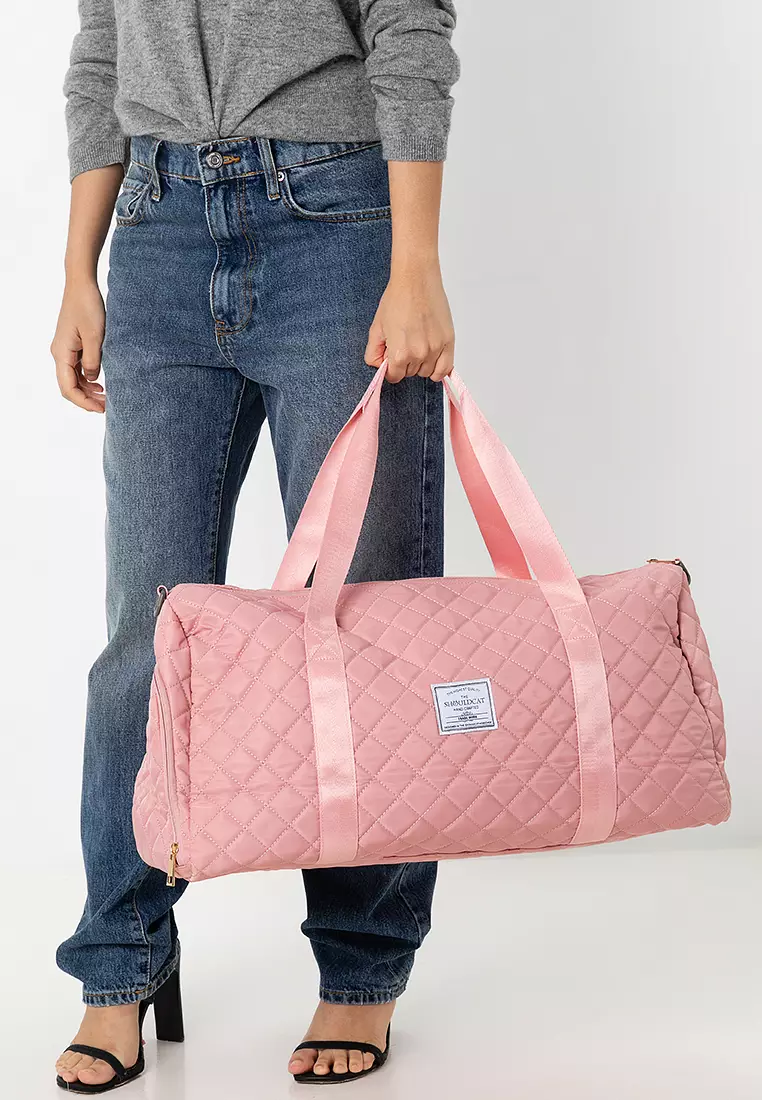 Quilted Travel Duffle Gym Bag with Pouch