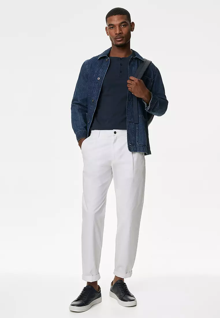 Pure Cotton Henley T-Shirt