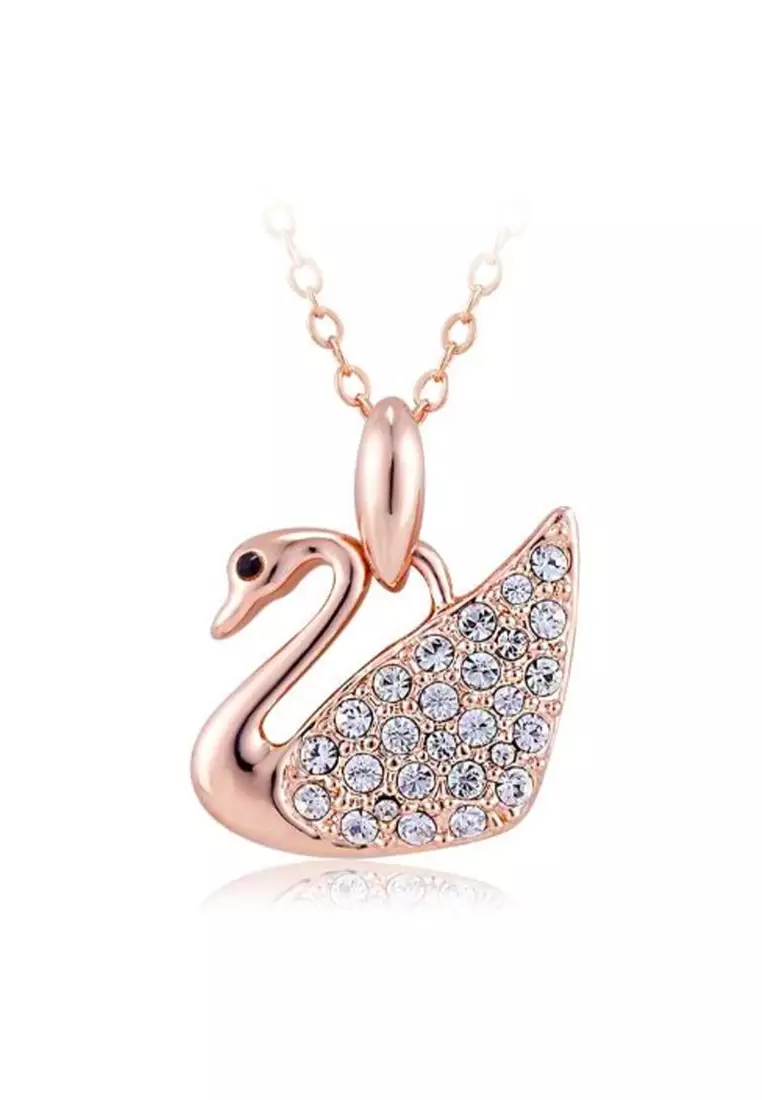 Krystal Swan Necklace Embellished with SWAROVSKI®  crystals