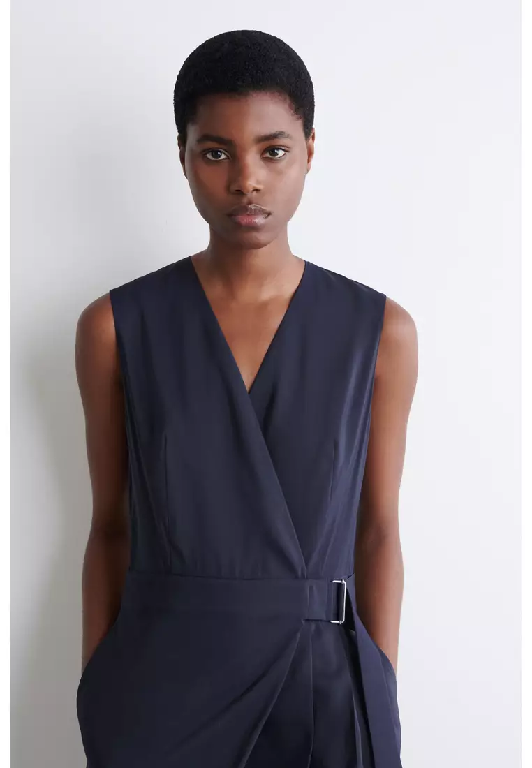 WRAP-FRONT JUMPSUIT