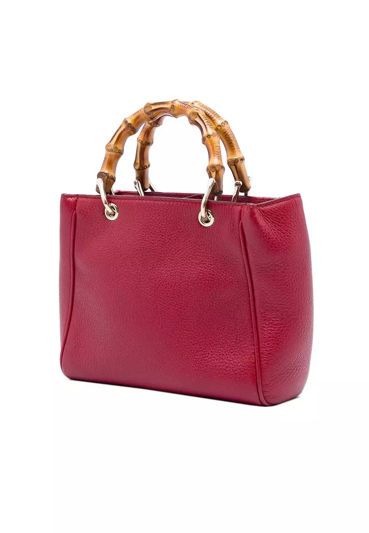 Pre-Loved Gucci Mini Calfskin Bamboo Shopper Satchel