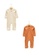 LC WAIKIKI beige Crew Neck Long Sleeve Basic Organic Cotton Baby Boy Rompers 2 Pack 37771KA0D19252GS_1