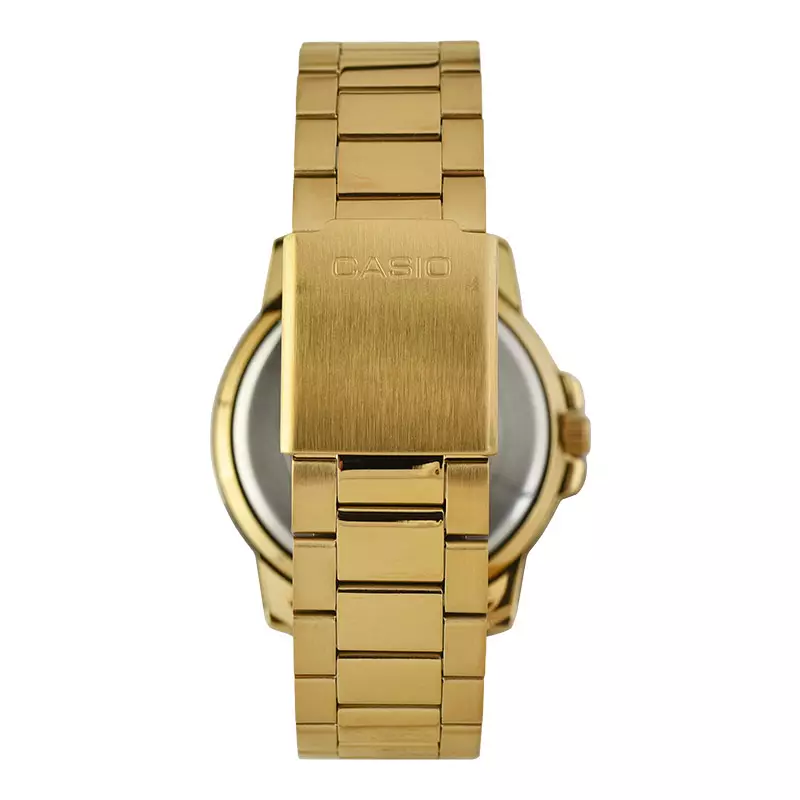 Jam Tangan Pria Casio General MTP-VD01G-1CVUDF Enticer Men Black Dial Gold Stainless Steel Band