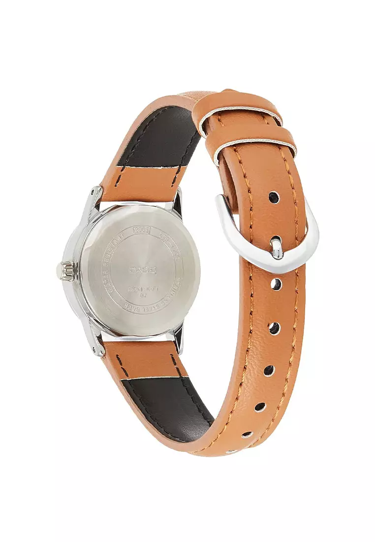 Jual Casio Casio Jam Tangan Wanita Brown Silver Leather Strap