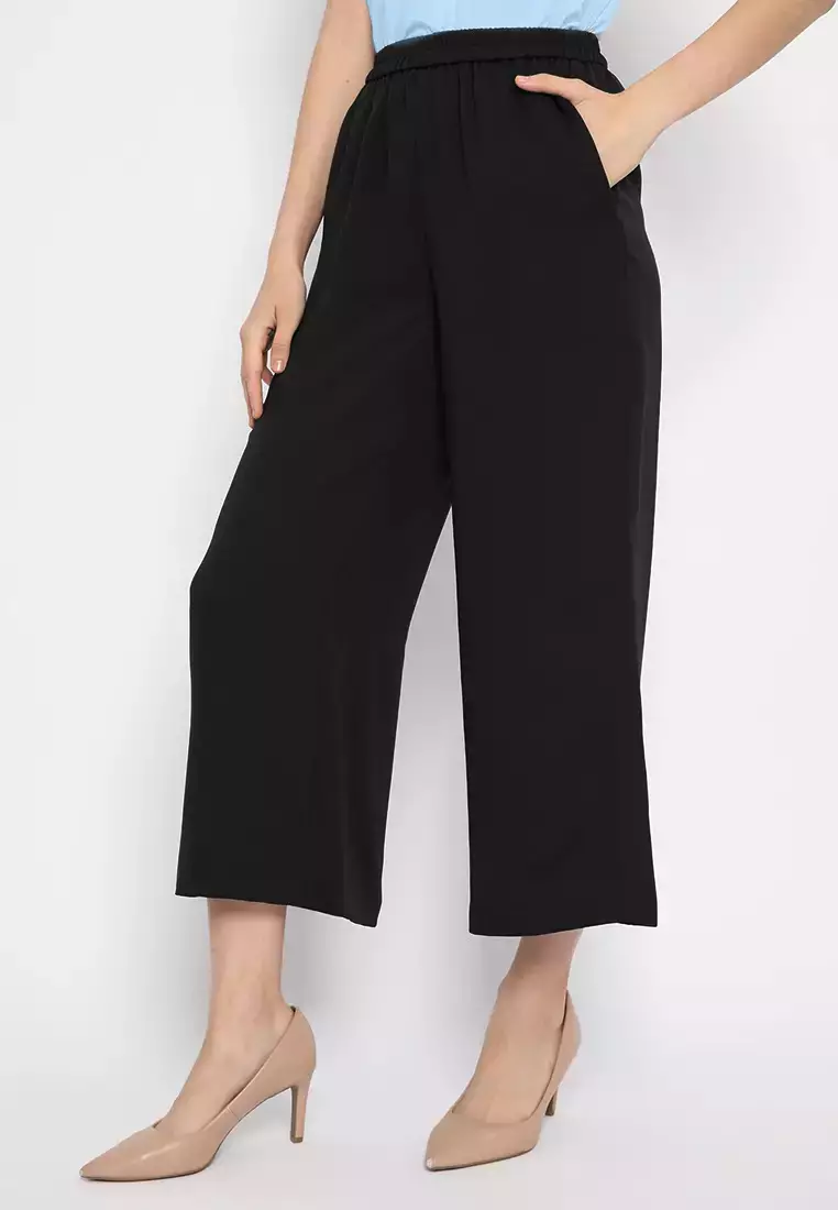 Casual Black Women Long Culottes By Brilliant Girl Warna HITAM