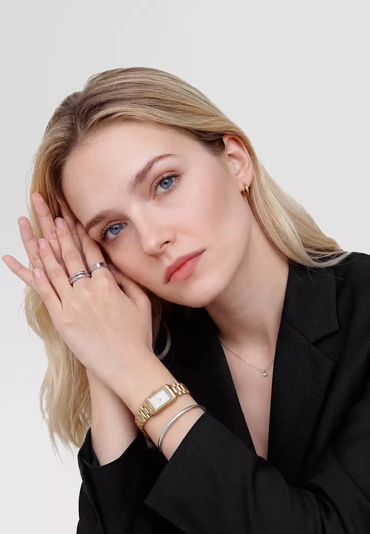 Classic Arch Cuff Silver 4mm - Unisex Bracelet for women and men stainless steel Bracelet DW Official Authentic Original gelang tangan perempuan lelaki DW