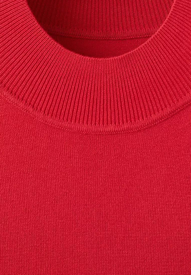 Perkins-Neck Knitted Dress