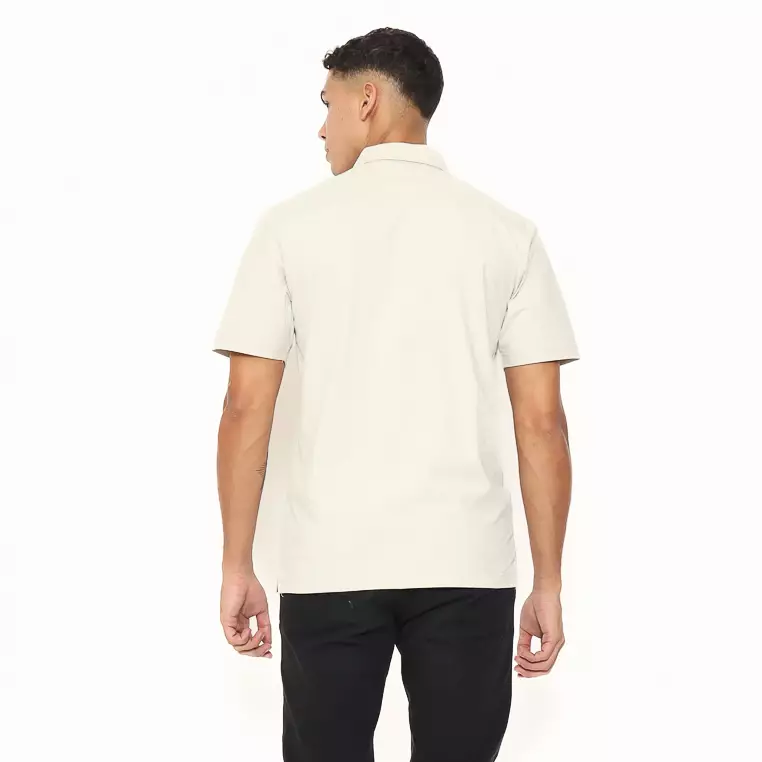 AMK Kemeja Pria Knit Lengan Pendek SHS Issa Ss Beige