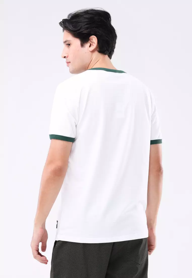 Round Neck Streaky Short Sleeves