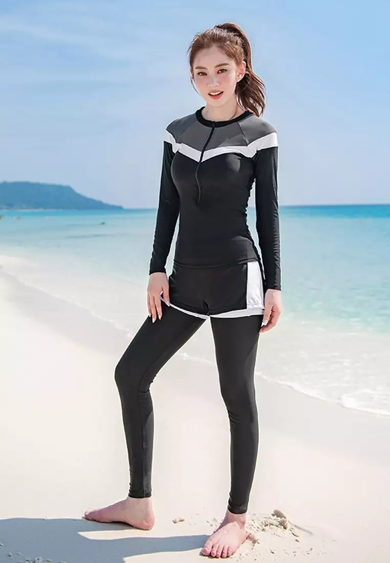 Rash guard long hot sale sleeve swimsuit