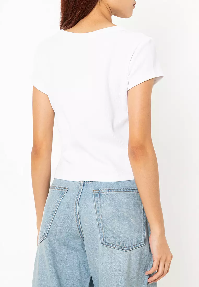 Woven Label Rib Baby Tee - Calvin Klein Jeans