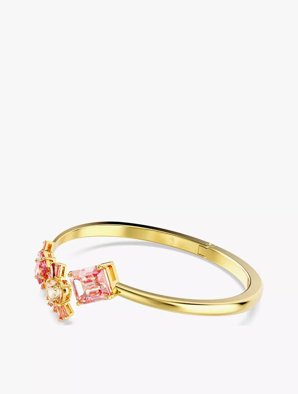 Gema Bangle, Mixed Cuts, Pink, Gold-Tone Plated - S - Pink