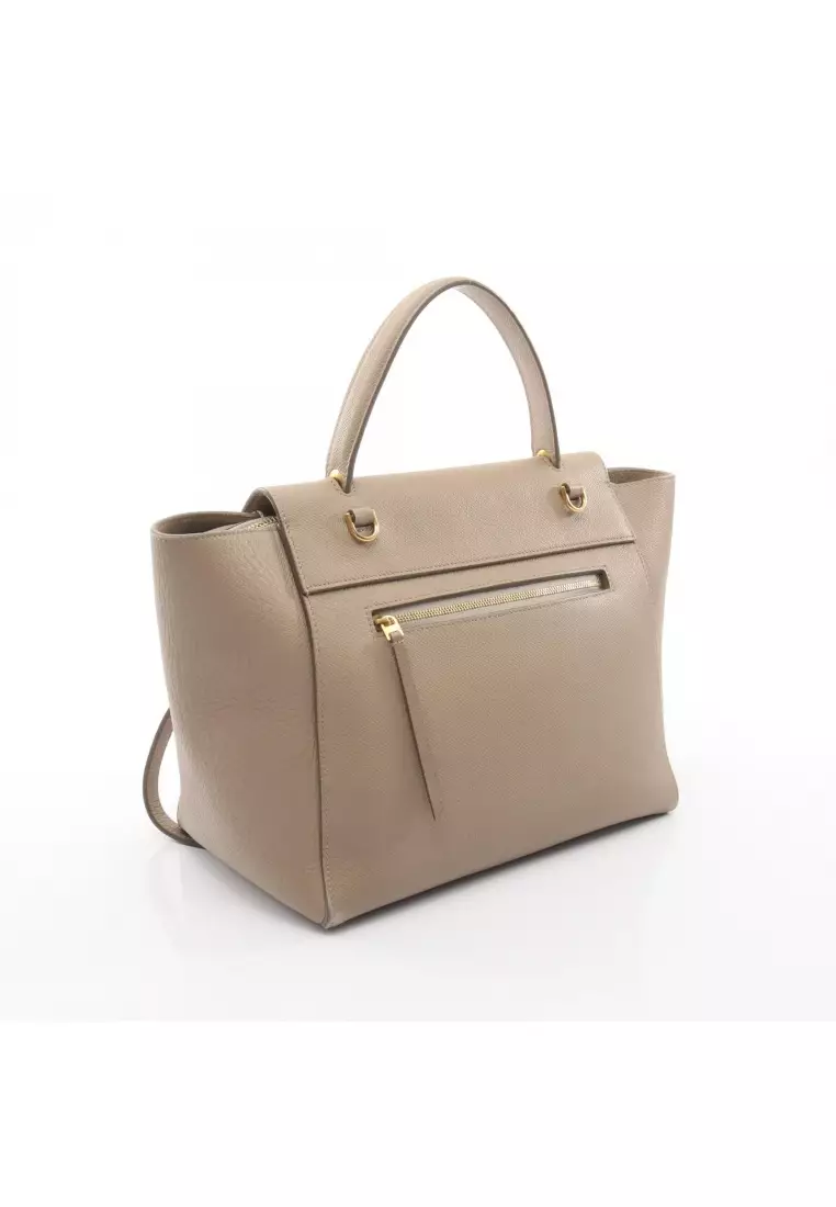 Pre-Loved Celine BELT BAG MINI belt bag mini Handbag leather beige 2WAY