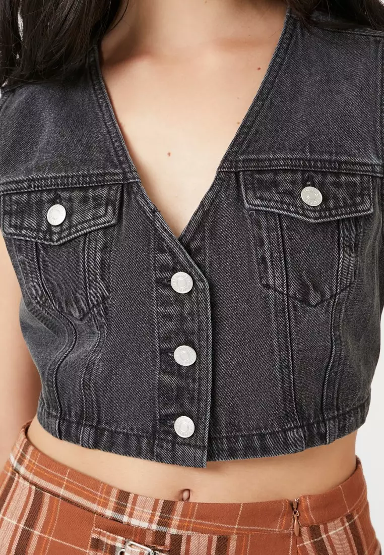 Cropped denim vest forever 21 outlet