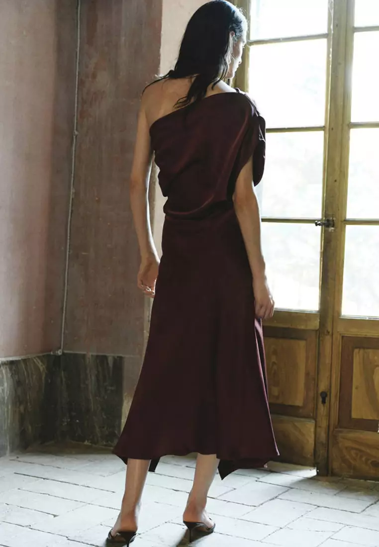 Asymmetrical Satin Dress