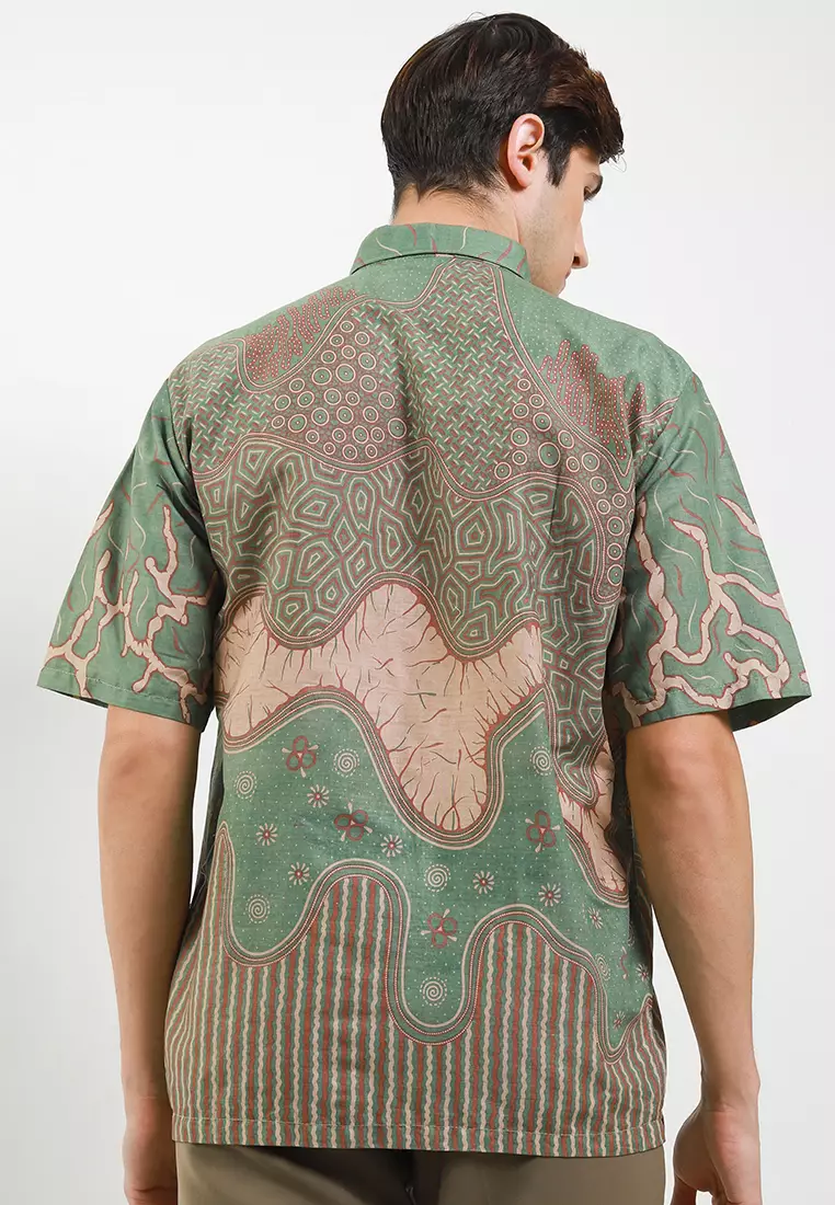 Achilles Kemeja Batik Premium Pria Casual Modern Lengan Pendek