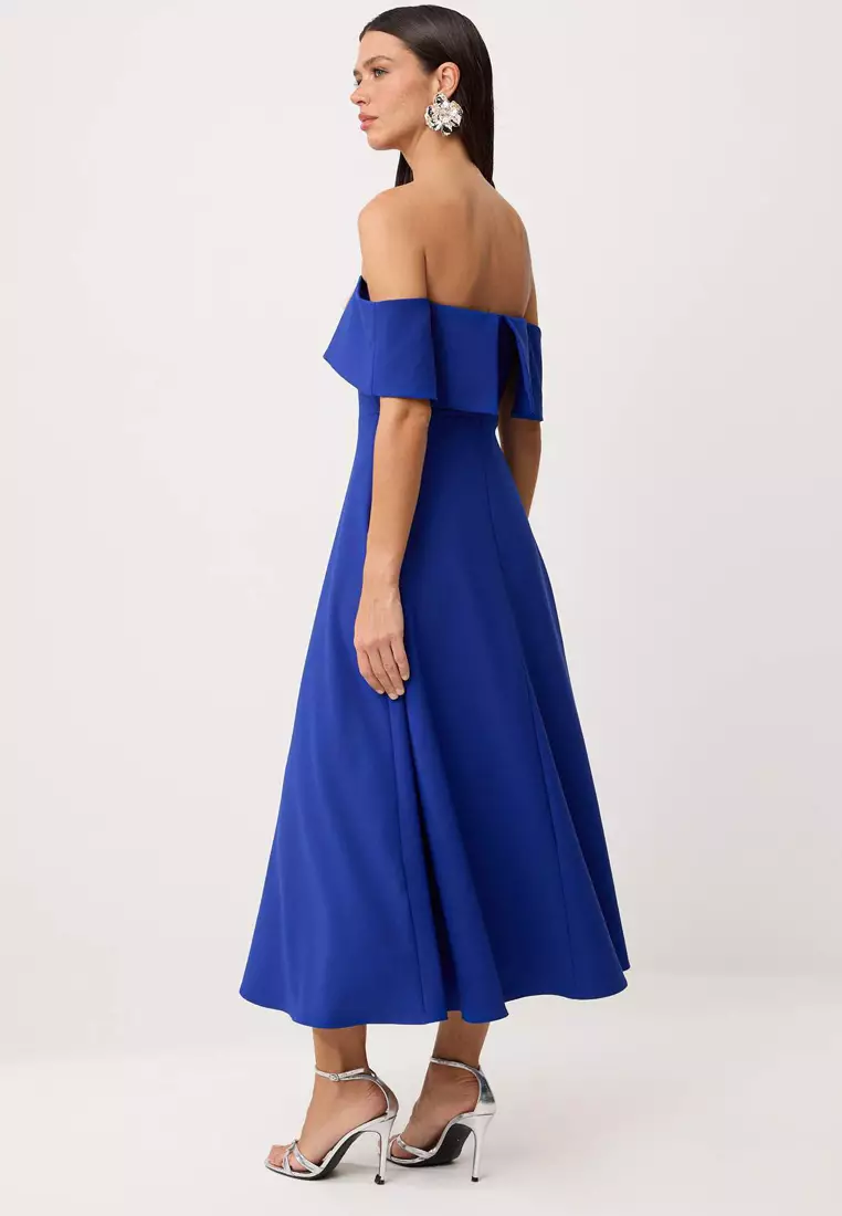 Saks Straight Skirt With Open Waist, Woven Finike Midi, Unlined, Stylish/Evening Dress