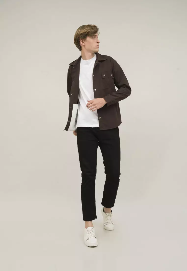 Jaket parka pria coklat kanvas trucker jacket CRUNK houseofcuff