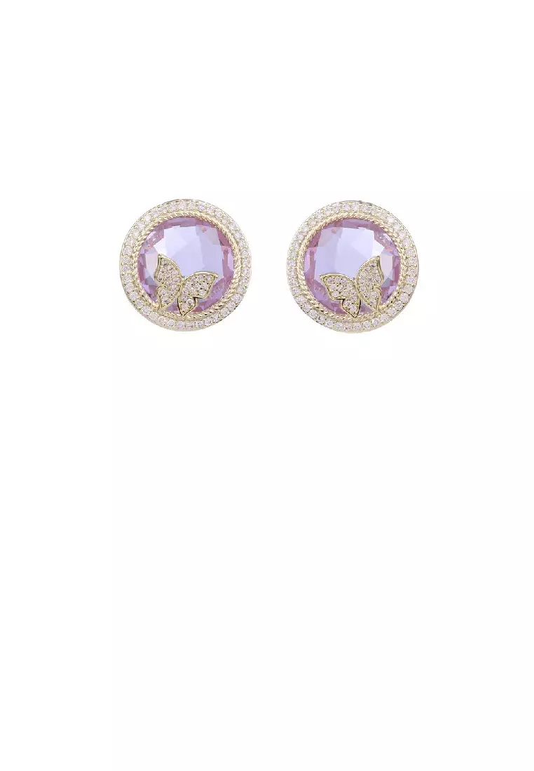 Purple cubic top zirconia earrings
