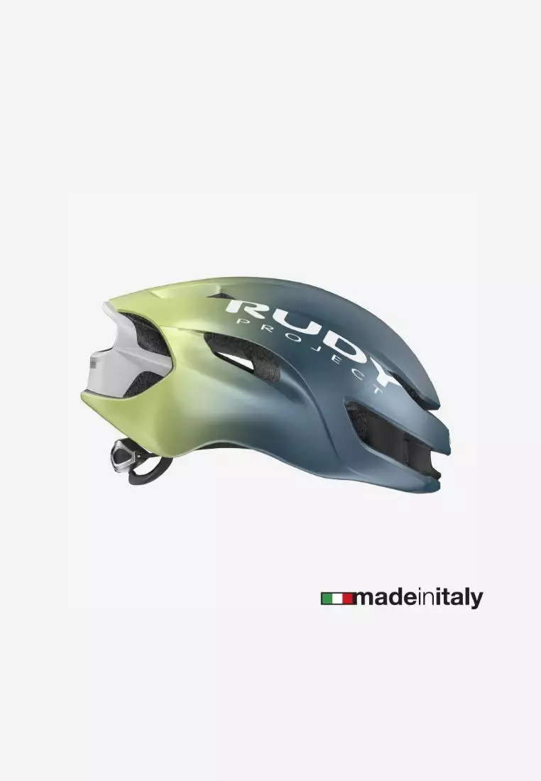 Nytron Helmet – Blue Avio / Apple Green Metal Matte | Road Cycling Helmet