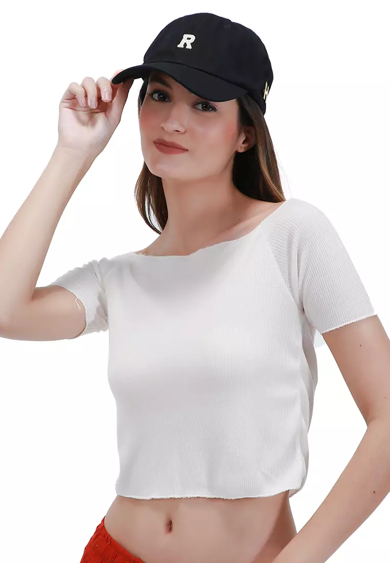 Drsh Topi Baseball Snapback Pria Wanita R Letters Emboss Adjustable Strap Material Cotton ORIGINAL - Black