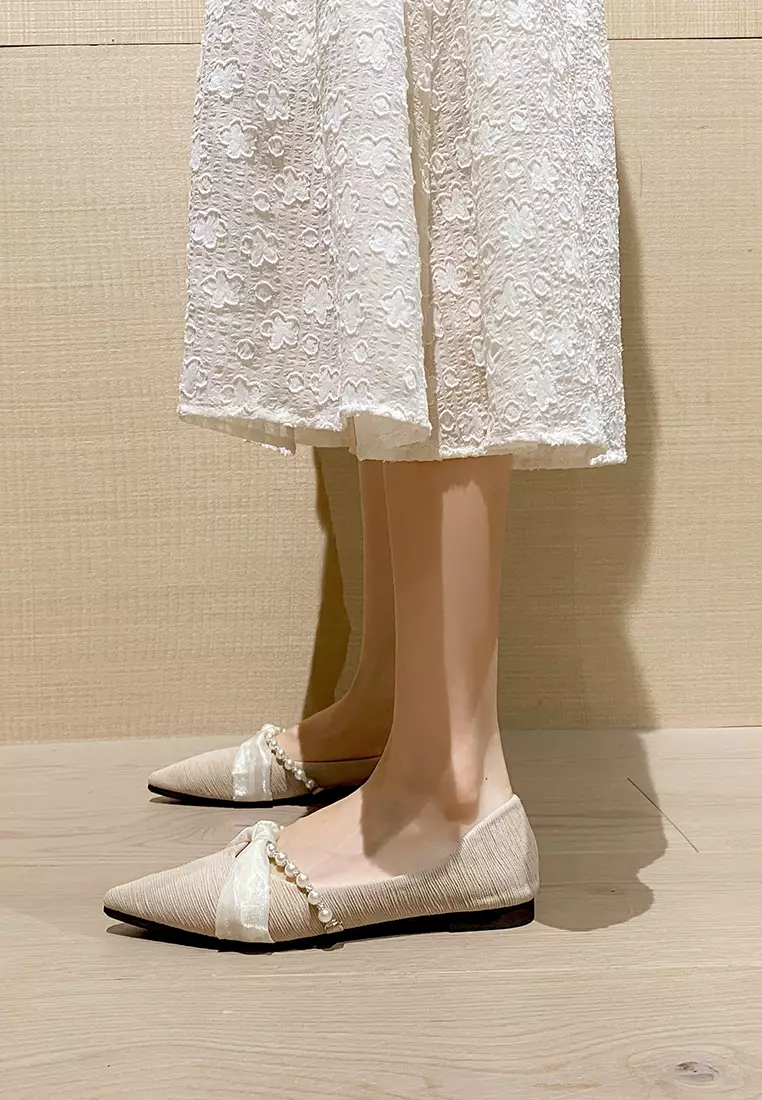 Elegant Pointed Satin Flat Shoes WW07-1