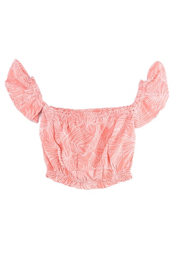 FOX Kids & Baby pink Coral Short Sleeve Cropped Top 12EB5KA3FAC51AGS_1