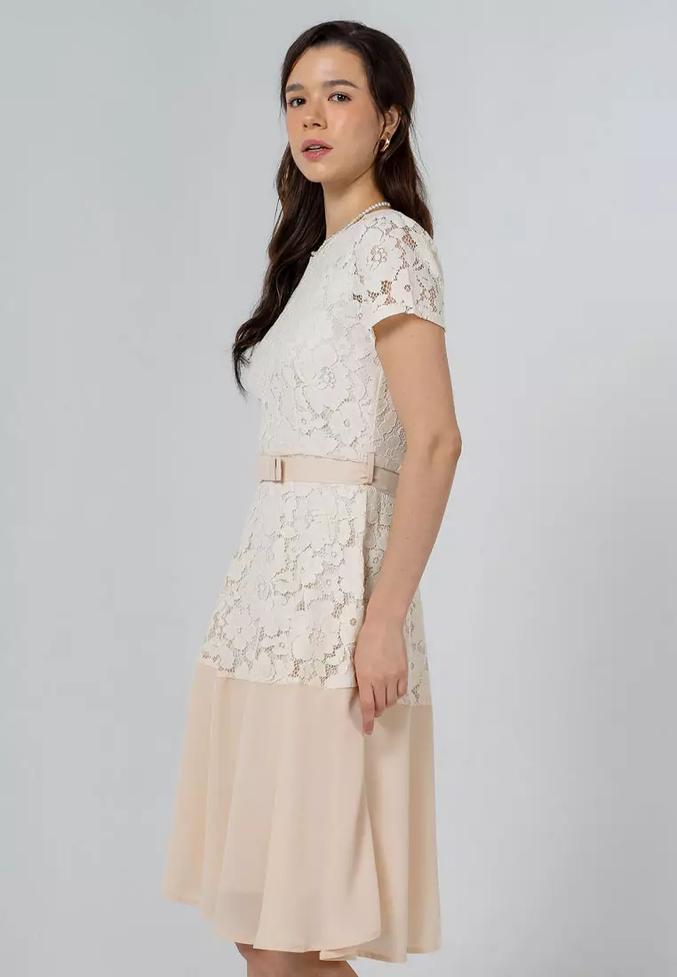 Paper dolls cream lace dress hotsell