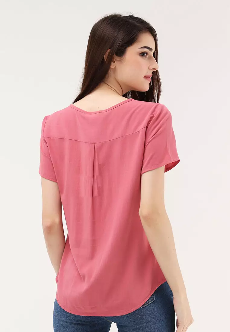 Short Sleeves Roundneck Blouse