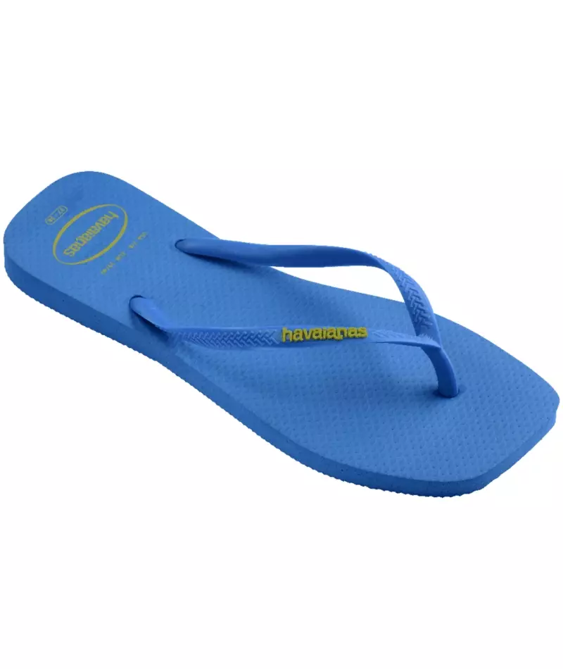 [ONLINE EXCLUSIVE] Havaianas Slim Square Logo Popup Brilliant Blue - Sandal Wanita