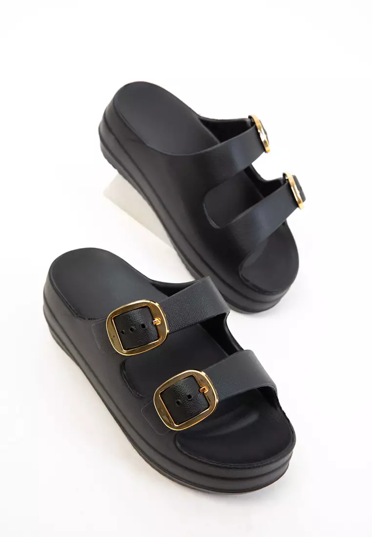 Black Women's Slippers 20726